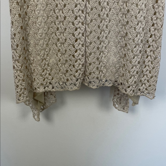 Dress Barn Crochet Cottagecore Flare Elegant Beige Women's 3X Pullover Tunic Top - Picture 7 of 10